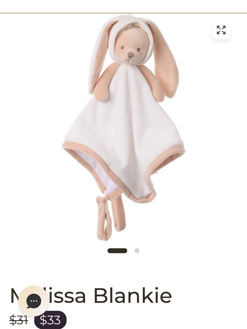 Plush Bunny Lovey Security Blanket - Cream & Light Pink